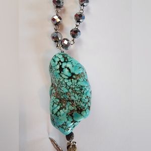 #20 Turquoise Necklace / A CALMING / Gemstone Necklace / Beaded Stone Necklace